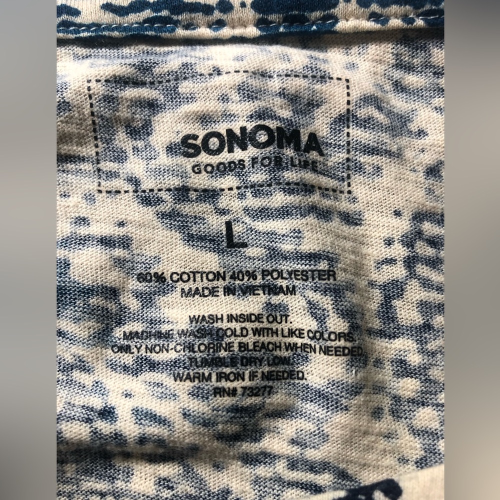 Sonoma Lightweight 3/4 Sleeve Cotton/Poly Henley - Picture 3 of 7